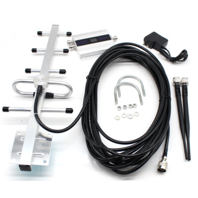 2G 3G 4G 900MHz GSM LCD Repeater Cell Phone Signal Booster + Yagi Antenna Kit US