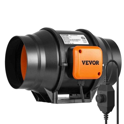 Inline Duct Fan 6-in. 400 CFM with Variable Speed Controller Quiet AC-motor Vent