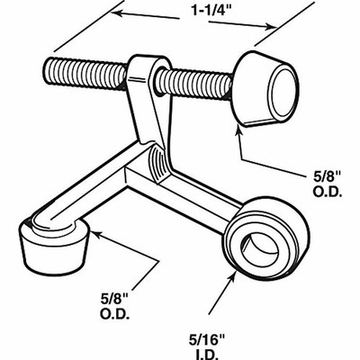 Prime-Line Products MP10498 Hinge Pin Door Stop, 1-1/4 In. Bolt, Diecast Satin