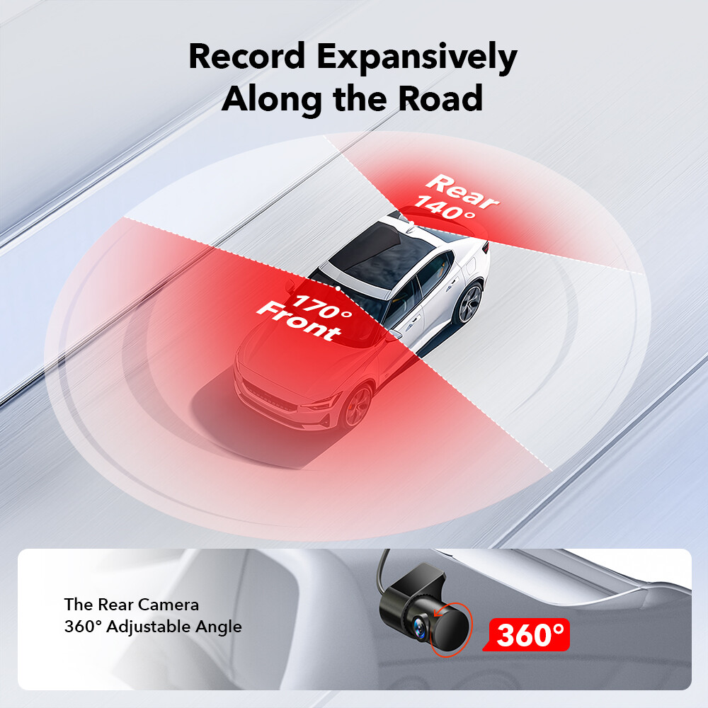 REDTIGER Dash Camera Front and Rear 4K Dash Cam Built-In WiFi & GPS Parking Mode