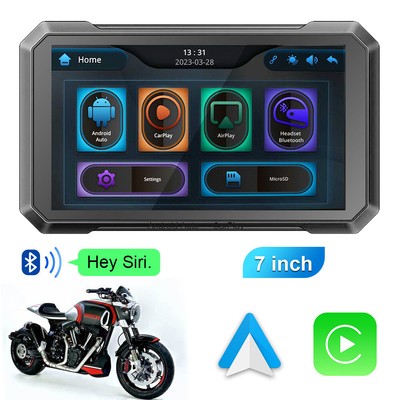 New 7 inch IP65 Motorcycle Android Auto Universal Wireless CarplayGPS Car Radio