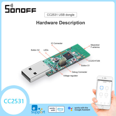 SONOFF ZigBee CC2531 USB Dongle Sniffer Board Packet Protocol Analyzer Module