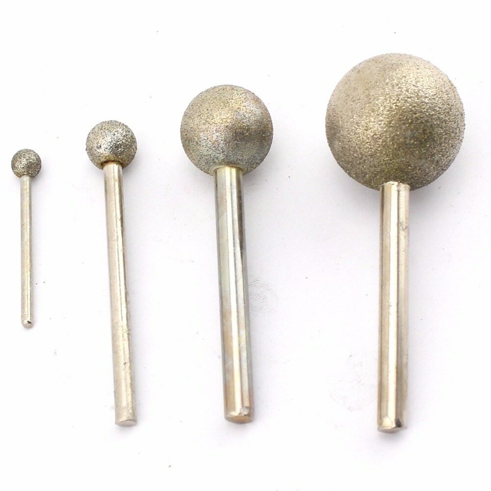 10-35mm Ball Head Shank 6 Diamond Grinding Bit Coated Mounted Points Round Burs