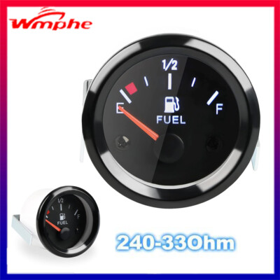 2'' Universal Fuel Level Gauge E-1/2-F Pointer 52mm Fuel Tank Meter LED 12V