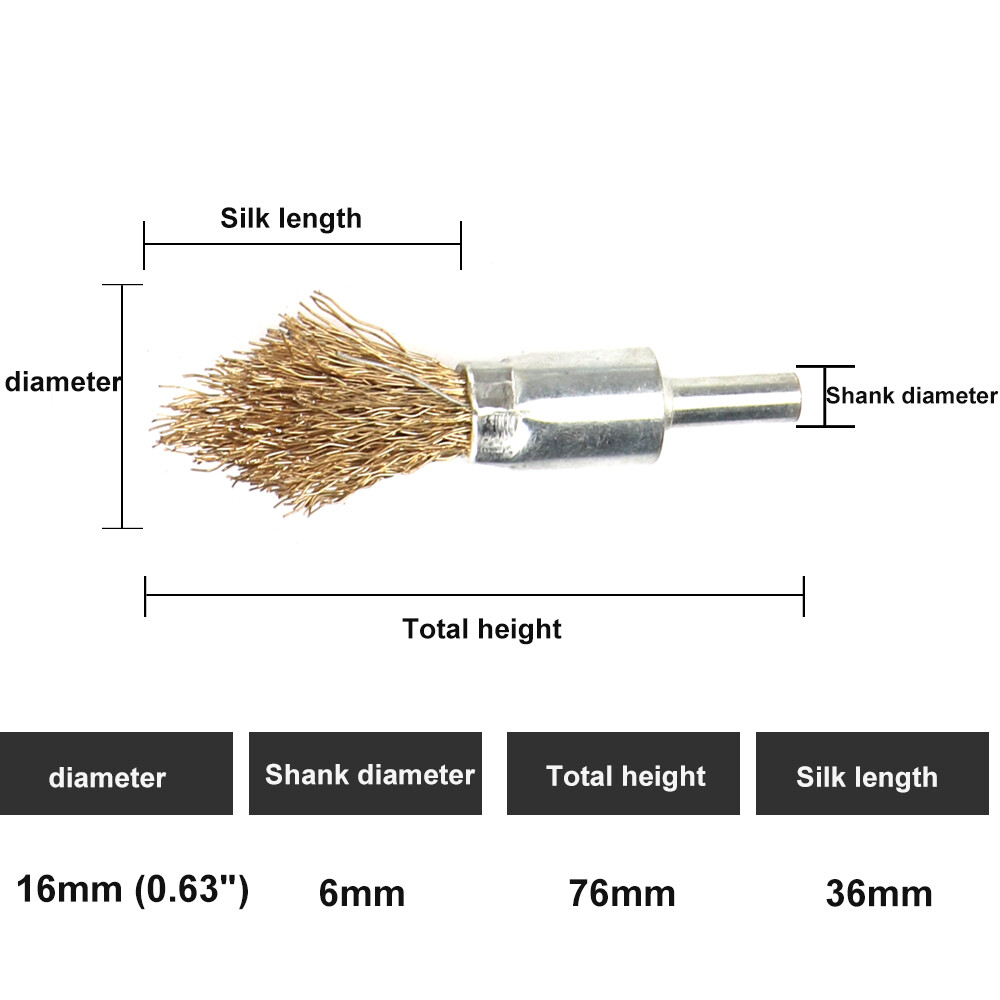 Brass Wire Brush Wheel With Shank Polishing For Dremel Metal Remover Rotary Tool