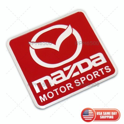 Mazda Motor Sport 3D Aluminum Medal Nameplate Badge Logo Car Emblem Decorate Red