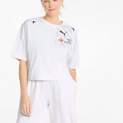 

Puma Re:Collection Футболка большого размера с круглым вырезом и рукавами 14, женская, размер , повседневная, Белый