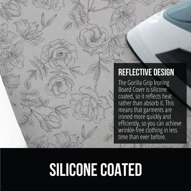 Reflective Silicone Ironing Board Cover, Resist Scorching and Staining, 15x54, H