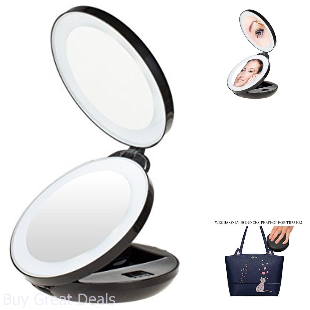 Kedsum Mirrors Magnifiers 1X/10X Double Sided LED Lighted Makeup Mirror