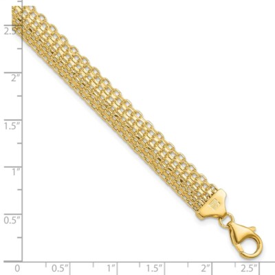 Pre-owned Superdealsforeverything Real 14kt Yellow Gold Polished Chain Bracelet; 7.5 Inch; Lobster (fancy) Clasp