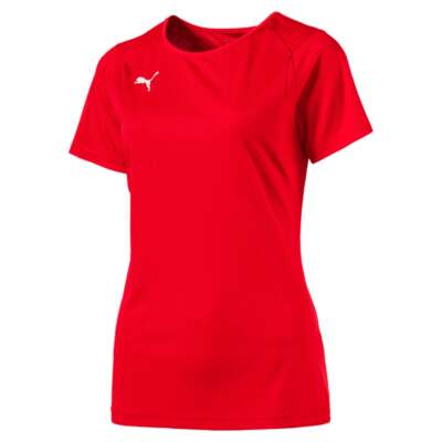 

Женская спортивная футболка Puma Liga Training Logo с круглым вырезом и короткими рукавами, красная 6556, Красный, Puma Liga Training Logo Crew Neck Short Sleeve Athletic T-Shirt
