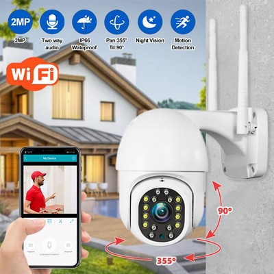 1080P WIFI IP Camera Wireless Outdoor CCTV PTZ Smart Home Security IR Cam FHD