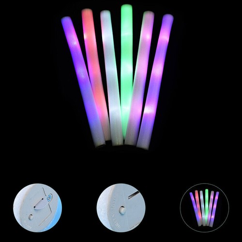 100-500 LED Light Up Foam Sticks Wand Rally Batons DJ Flashing Glow Stick Party