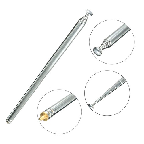 Male Telescopic Aerial Antenna Silver For Radio Rc Transmitt