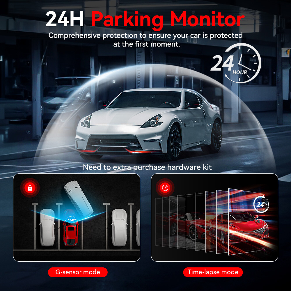 REDTIGER 5.8GHz WiFi Dash Cam Front and Rear 4K Dash Camera, 2" Touch Screen(A4)