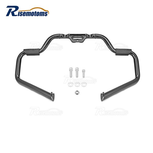 Chrome Black Mustache Engine Guard Highway Crash Bar For Harley Softail 2018-23