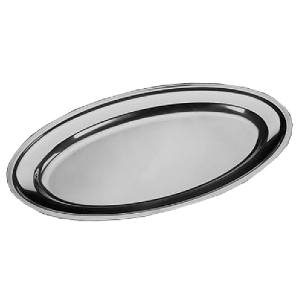 Vassoio Piatto Ovale In Acciaio Inox Portata Cucina Diametro 35cm dfh