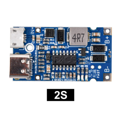 Type-C USB 2S 3S 4S BMS 4.5V-15V 18W 2A Li Li-ion Battery Charging Module