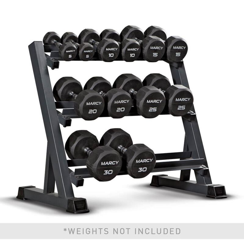 Marcy 3 Tier Dumbbell Weight Rack Stand Dbr-86 Gym Storage Fitness Equipment