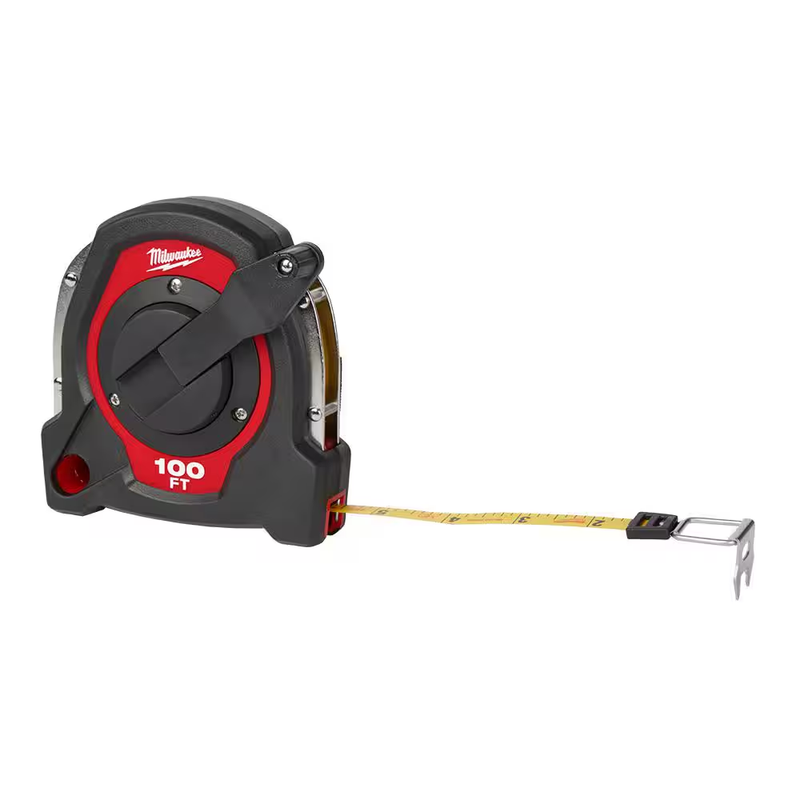Milwaukee Long Tape Measure Grime Guard Nylon Steel Blade Metal Frame Durable