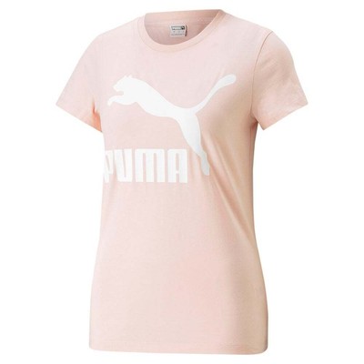

Puma Classics Logo Футболка с круглым вырезом и короткими рукавами Женские повседневные топы размера  530, Розовый