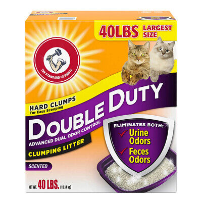 Double Duty Cat Litter,Advanced Odor Control Clumping Cat Litter,Scented, 40 lbs