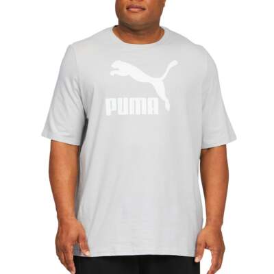 Puma Classics Logo Crew Neck Short Sleeve TShirt Big Tall Mens Size Athlet, Grey, Puma Classics Logo Crew Neck Short Sleeve TShirt Big Tall