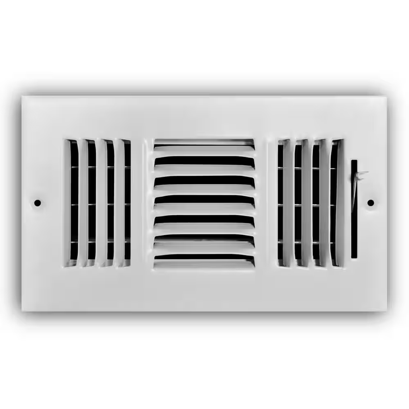 Wall Ceiling Air Register Vent Cover White Steel HVAC Grille 3 Way Adjustable