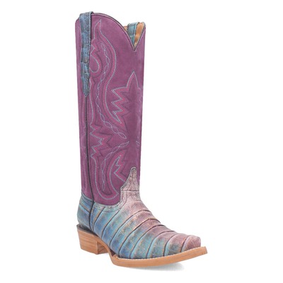 Pre-owned Dingo Caterina Snip Toe Cowboy Womens Purple Casual Boots Di209-500