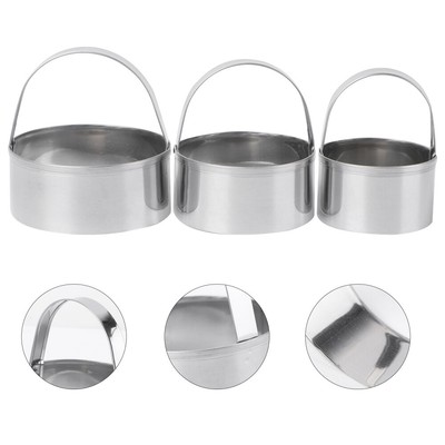 3 Pcs Circle Biscuit Biscuit Set Round Cake Dough Round Cookie Baking Rings