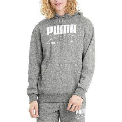 

Puma Rebel Graphic Pullover Hoodie Mens Size  Повседневная верхняя одежда 585743-03, Серый