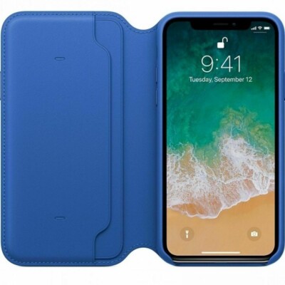 CLEARANCE Genuine Official Apple iPhone X Leather Folio Flip Wallet Case Cover