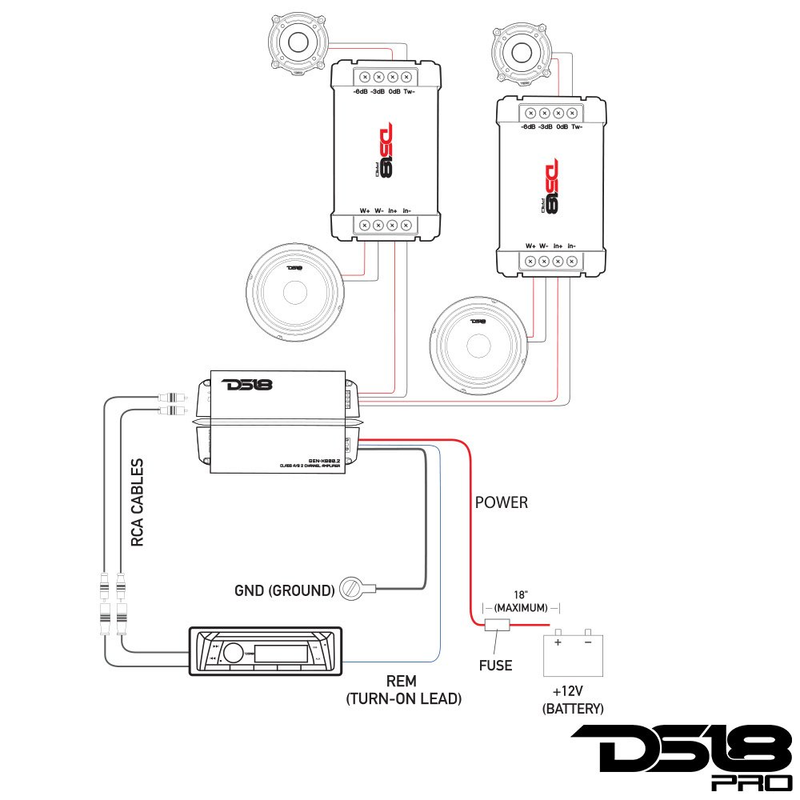 DS18 PRO-CFX Two-Way Passive Crossover 300W Car Audio Tweeter Mid Range Speaker
