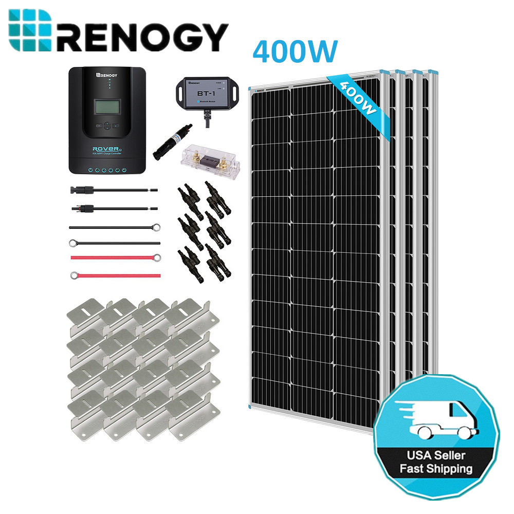 Renogy 400W Watts 12V Mono Solar Panel Premium Kit W/ 40A MPPT Charge Controller