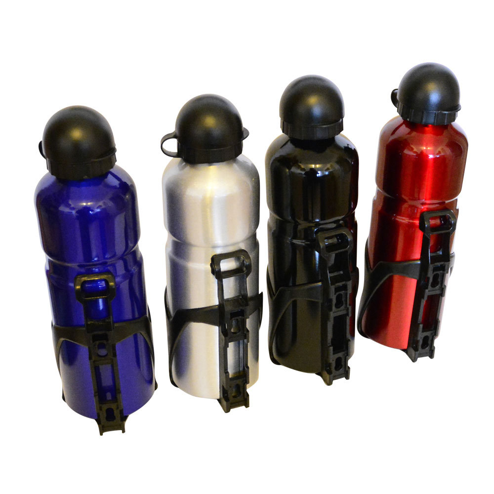 Fahrrad Trinkflasche mit Halter ALU 750 ml Sport Flasche Aluminium