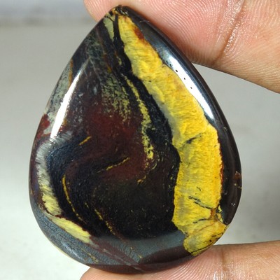 110.00Cts 100% Natural Iron Jasper Pear Shape Cab Rare Loose Gemstone 46x36x06mm