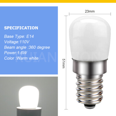 110V E12 E14 LED Screw Bulb Refrigerator Light Chandelier Lamp White/ Warm White