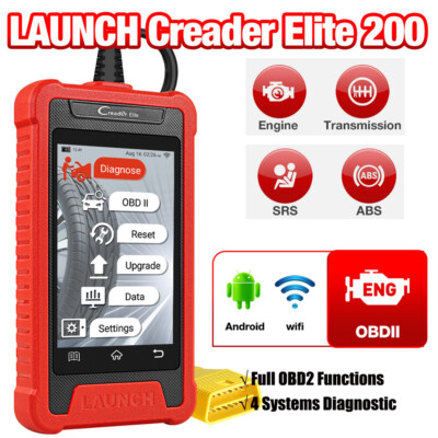LAUNCH Creader Elite 200 OBD2 Scanner Code Reader ABS SRS Car Diagnostic Tool US