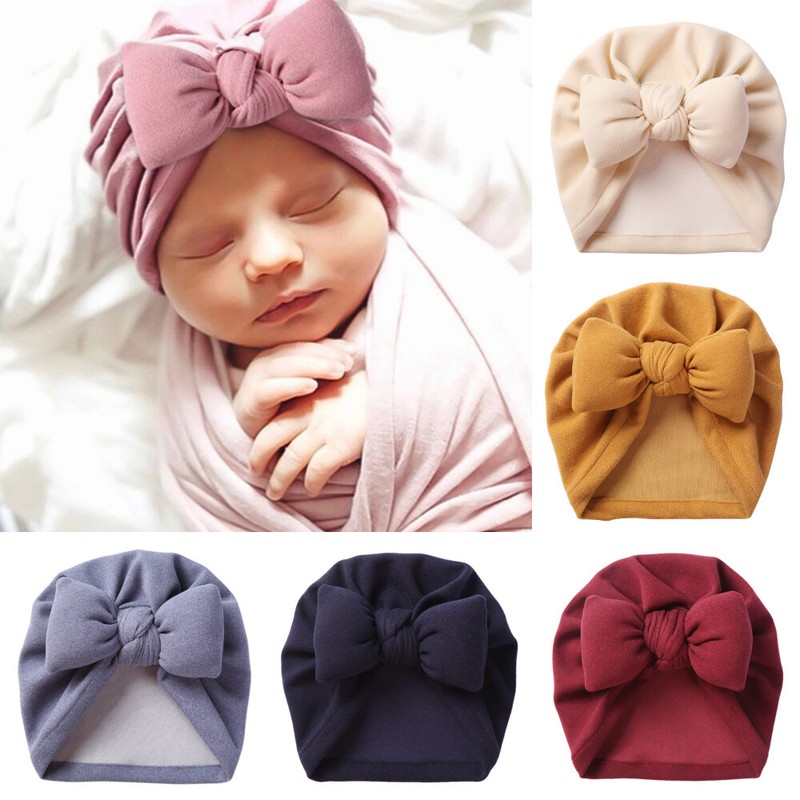 Newborn Baby Turban Bow Knot Head Wrap 