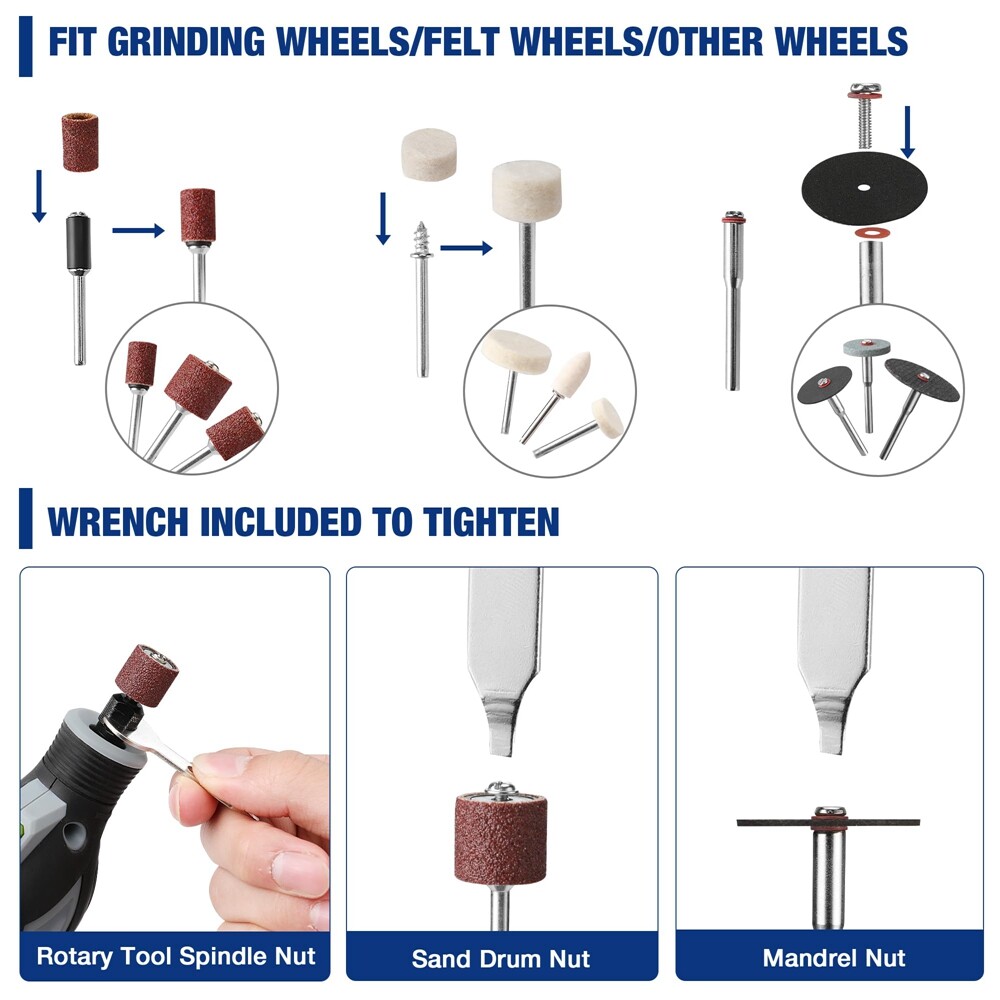WORKPRO 476PCS All-Purpose Dremel Rotary Tool Accessories Kit with Storage Case