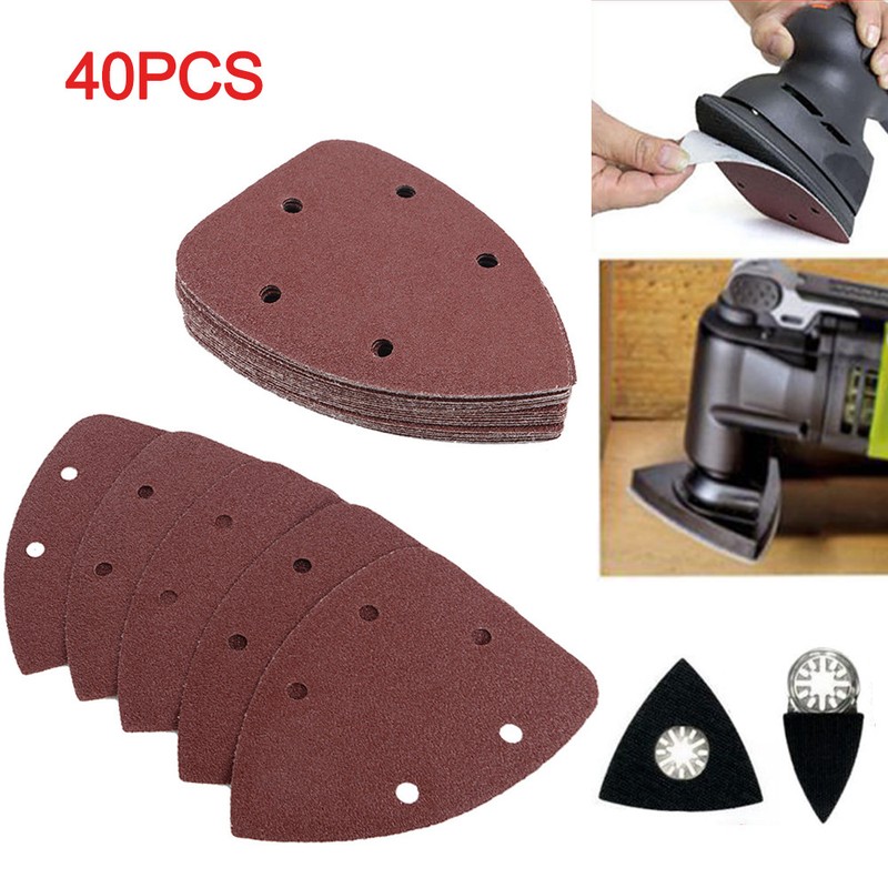 40pcs 140mm 10 x 60 80 120 240 Grit MOUSE SANDER PADS SANDING SHEETS