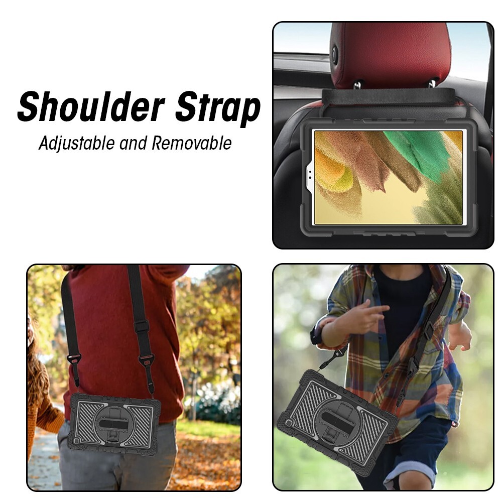 TUFFEN Case With Stand/ Holder/ Shoulder Strap For Galaxy Tab A7 Lite T220/ T225