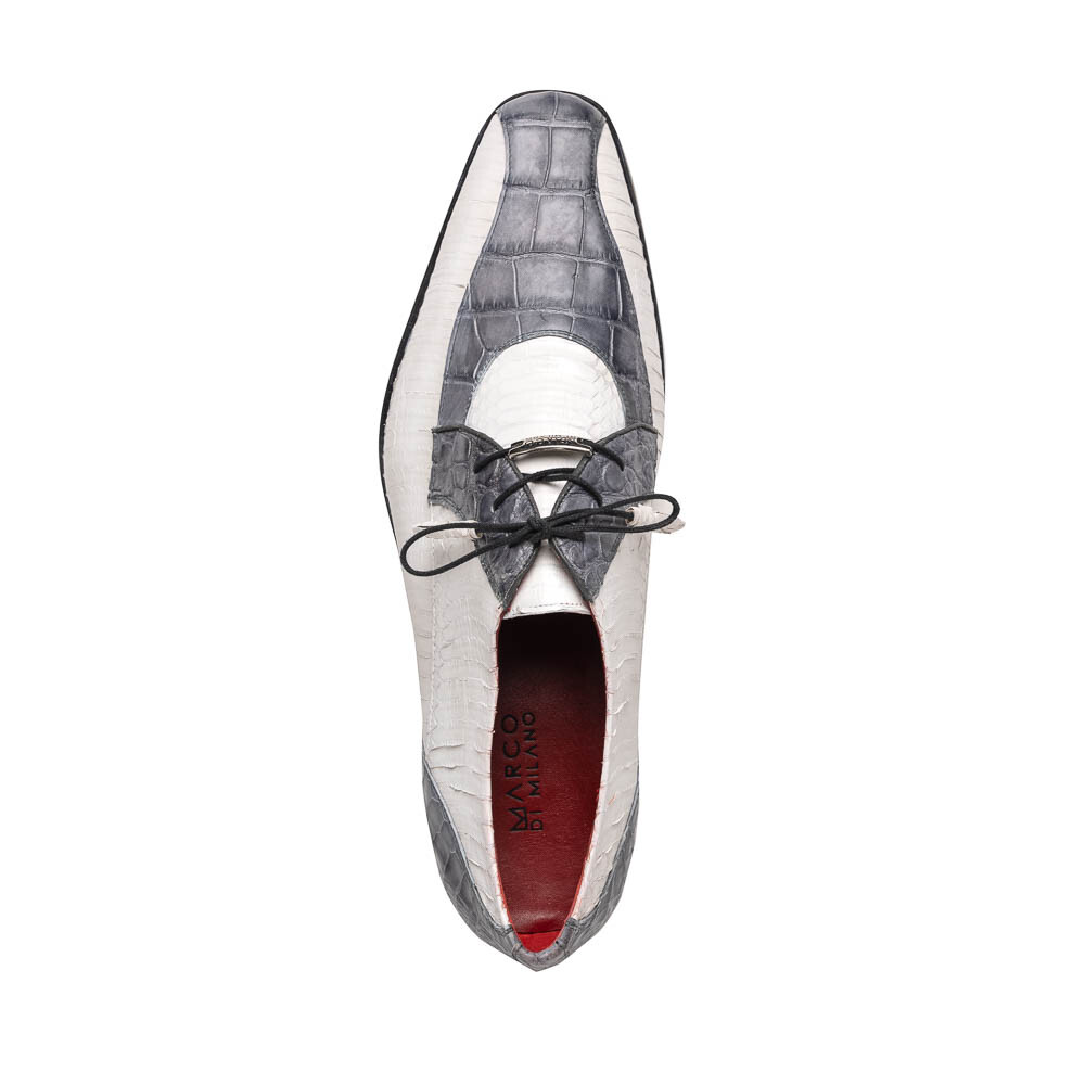 Marco Di Milano Moncalieri Alligator & Cobra Shoes White / Grey