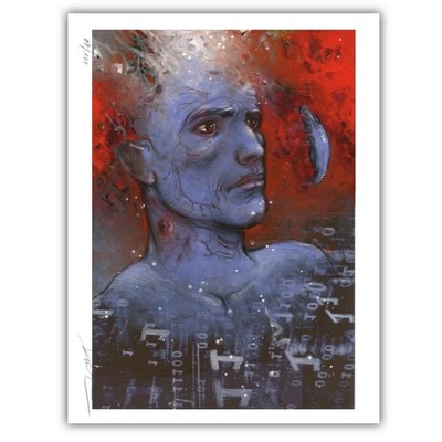 Tirage de luxe estampe pigmentaire Enki Bilal, Bilal voit rouge signée (30x40cm)