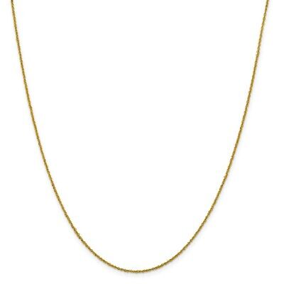 Pre-owned Superdealsforeverything Real 14kt Yellow Gold 1mm Sparkle Singapore Chain; 24 Inch; Lobster Clasp