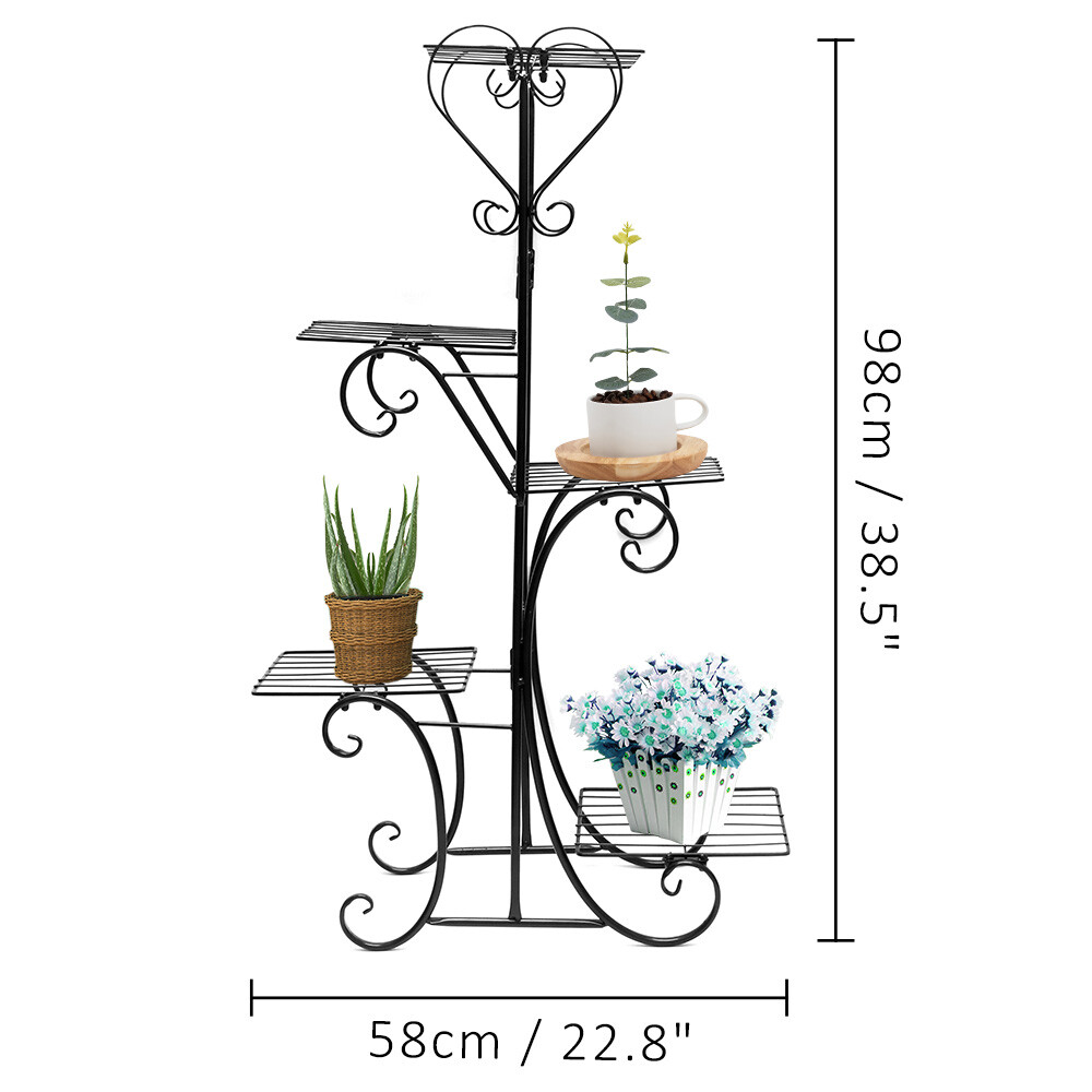 4 Stufen Blumenständer Pflanzentreppe Blumenregal Pflanzregal Metall