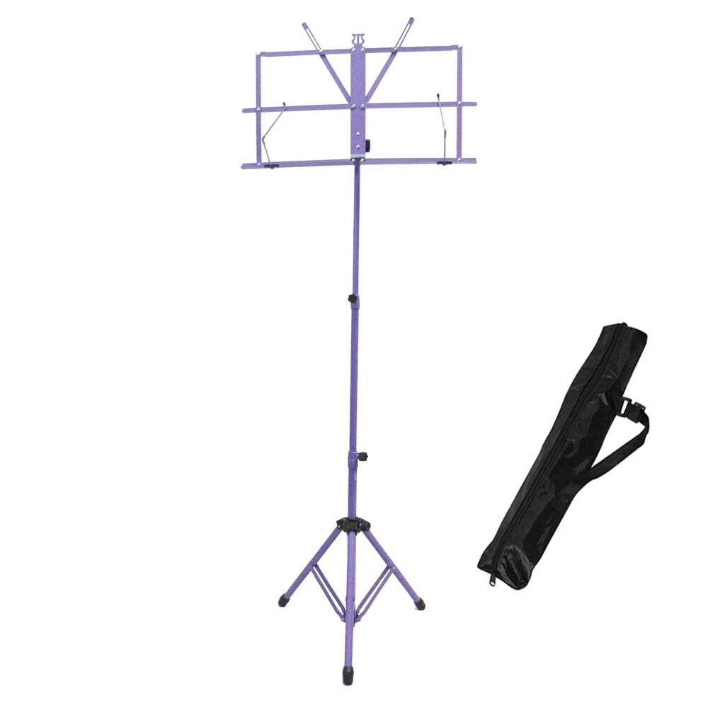 New Adjustable Strong Folding Sheet Music Stand w Carrying BagPurple