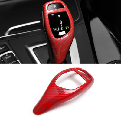 Red Carbon Style Gear Shift Knob Trim Cover  For BMW F20 F21 F22 F30 F32 F12 X3