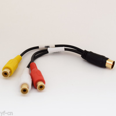 1pc 18cm TV Male Plug to 3 x RCA (Red+Yellow+White) Female Jack Adapter Cable