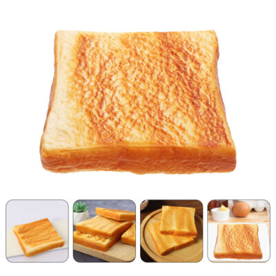  2pcs Artificial Bread Model Toast Slice Model Fake Bread Simulation Food Model